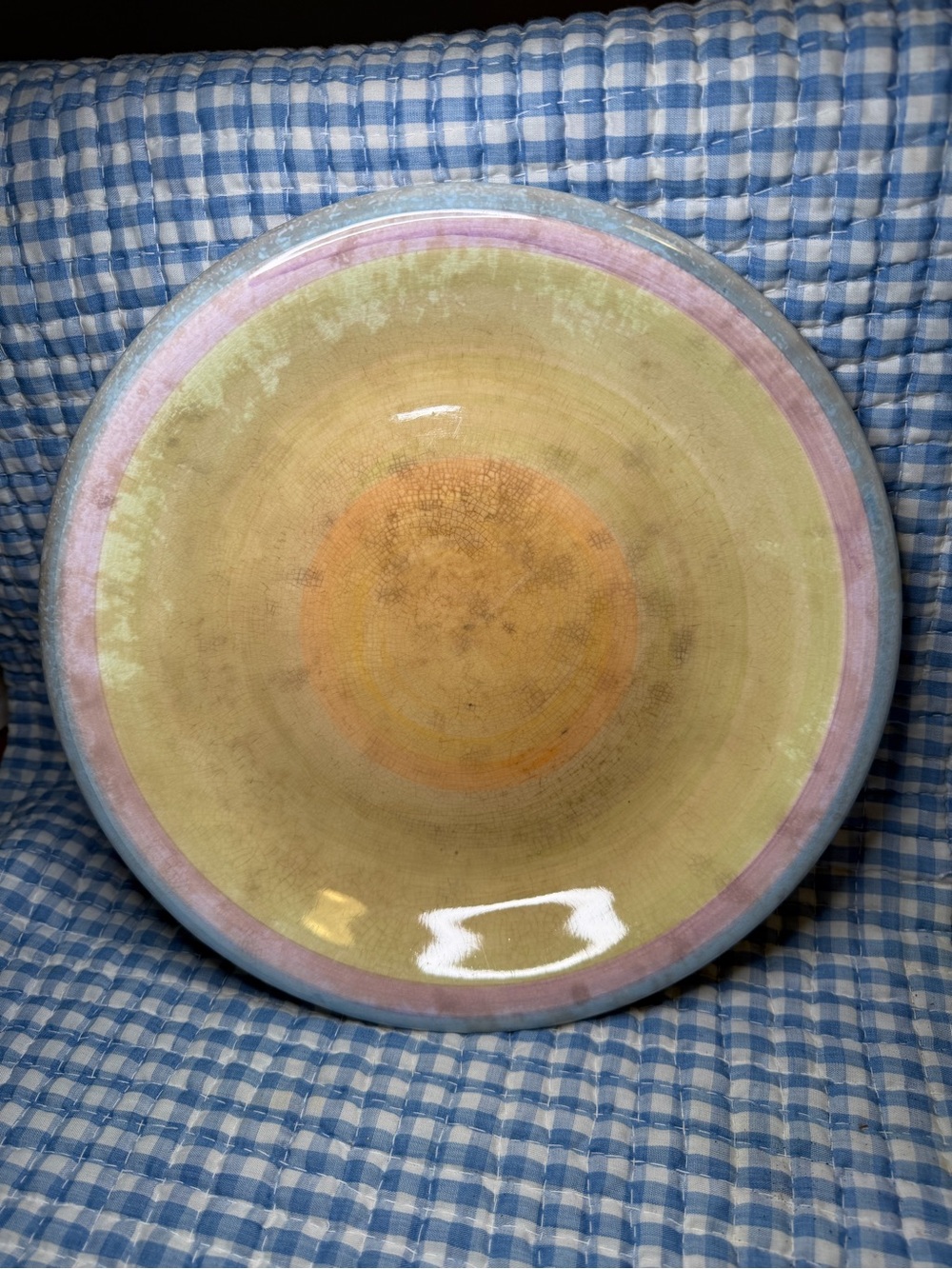 Vintage Salute Ceramics Pastel Watercolor Hand-Painted Dinner Plate
